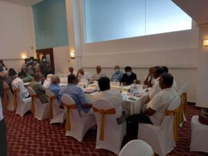 Tamil parties meeting Global tower hotel 21 12 21 5 13 ஐ நடைமுறைப்படுத்துவதில் அரசாங்கத்திற்கு அழுத்தம் கொடுக்க இந்தியாவின் உள்ளீட்டை கோரிய ஆவணத்தில் தமிழ் பேசும் தரப்பு இணக்க நிலை ஏற்பட்டுள்ளது