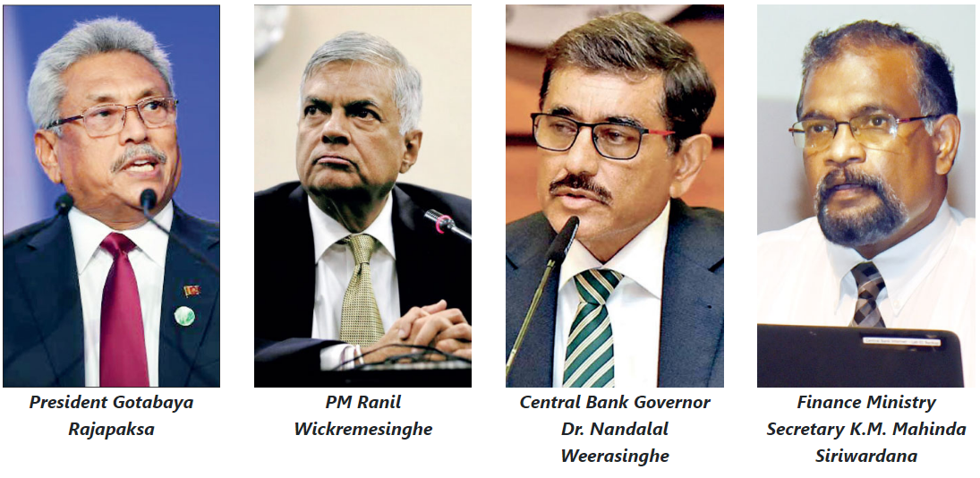 Gotabaya Rajapaksa, Ranil Wickremesinghe, Dr. Nandalal Weerasinghe, K.M. Mahinda Siriwardana